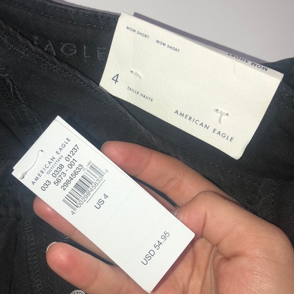 Black American Eagle Paperbag Mom Shorts - Picture 2 of 3